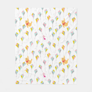 Winnie the Pooh   Pastel Kite Pattern Fleece Blanket