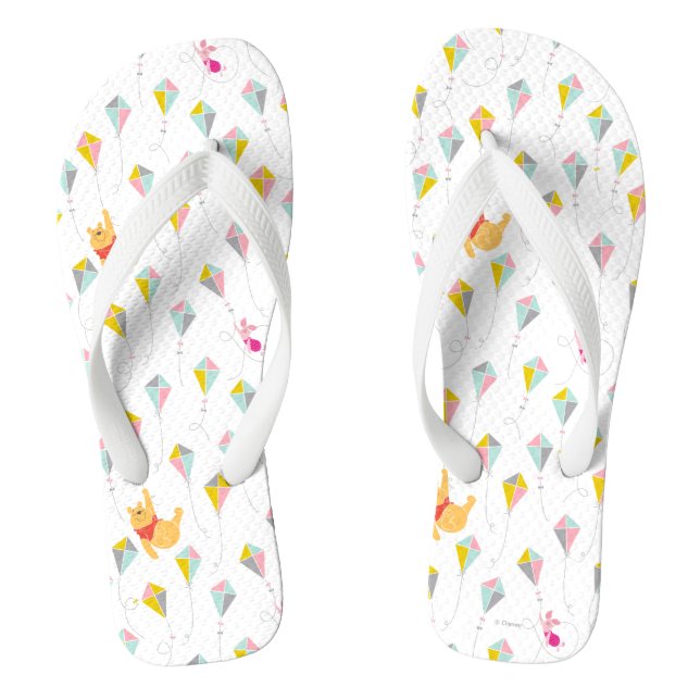 Winnie the Pooh | Pastel Kite Pattern Flip Flops (Footbed)