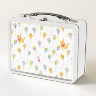 Winnie the Pooh   Pastel Kite Pattern Metal Lunch Box