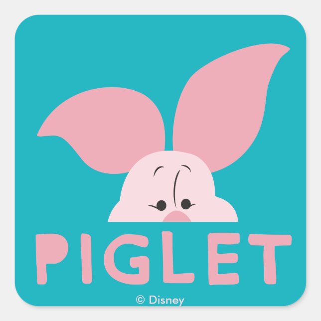 Winnie the Pooh | Peek-a-Boo Piglet Square Sticker (Front)