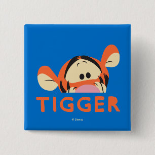 Winnie the Pooh   Peek-a-Boo Tigger 2 Inch Square Button