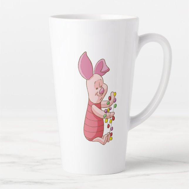 Winnie the Pooh | Piglet Christmas Lights Latte Mug (Right)