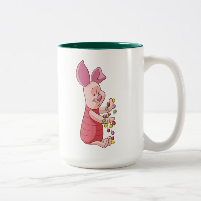 Winnie the Pooh | Piglet Christmas Lights Two-Tone Coffee Mug (Right)