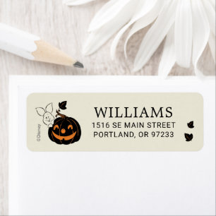 Winnie the Pooh Piglet Halloween Birthday Label