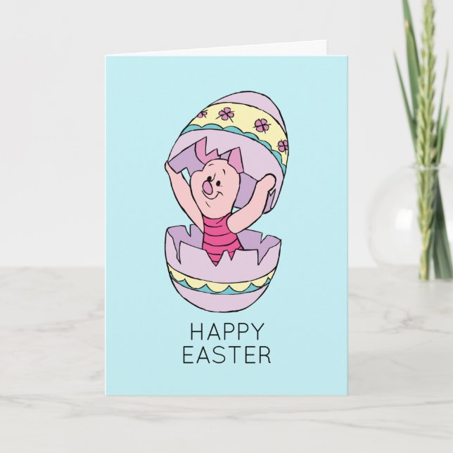 Winnie the Pooh | Piglet in Easter Egg Card (Front)