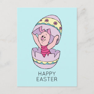 Winnie the Pooh   Piglet in Easter Egg Postcard