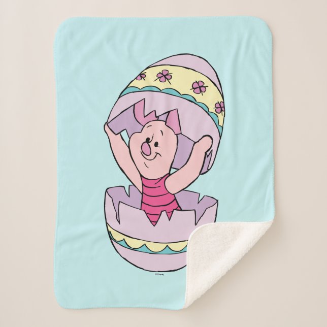 Winnie the Pooh | Piglet in Easter Egg Sherpa Blanket (Front)