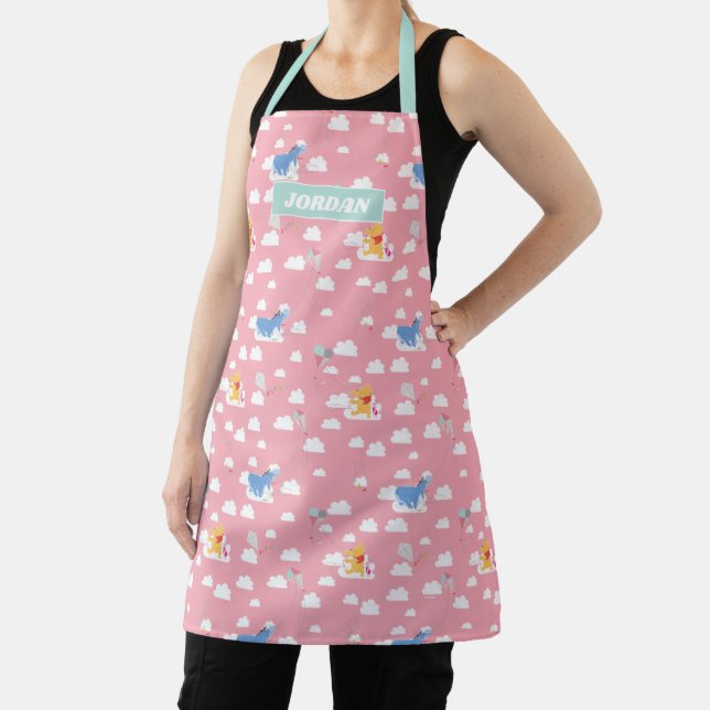 Winnie the Pooh | Pink Flying Kite Days Pattern Apron (Insitu)