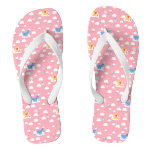 Winnie the Pooh   Pink Flying Kite Days Pattern Flip Flops