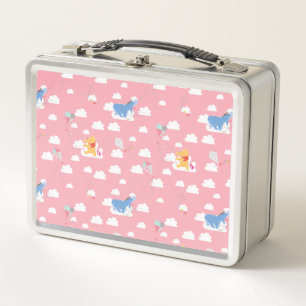 Winnie the Pooh   Pink Flying Kite Days Pattern Metal Lunch Box