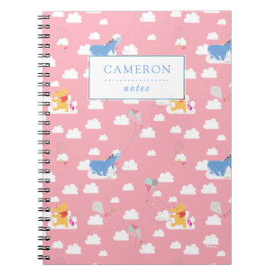 Winnie the Pooh   Pink Flying Kite Days Pattern Notebook