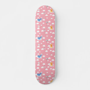 Winnie the Pooh   Pink Flying Kite Days Pattern Skateboard