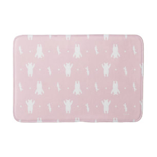 Winnie the Pooh   Pink Pastel Polka Dot Pattern Bath Mat