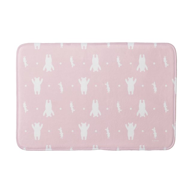 Winnie the Pooh | Pink Pastel Polka Dot Pattern Bath Mat (Front)
