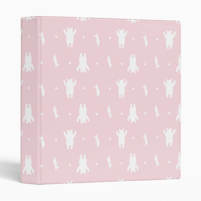 Winnie the Pooh | Pink Pastel Polka Dot Pattern Binder (Front/Spine)