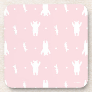 Winnie the Pooh   Pink Pastel Polka Dot Pattern Coaster