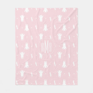 Winnie the Pooh   Pink Pastel Polka Dot Pattern Fleece Blanket