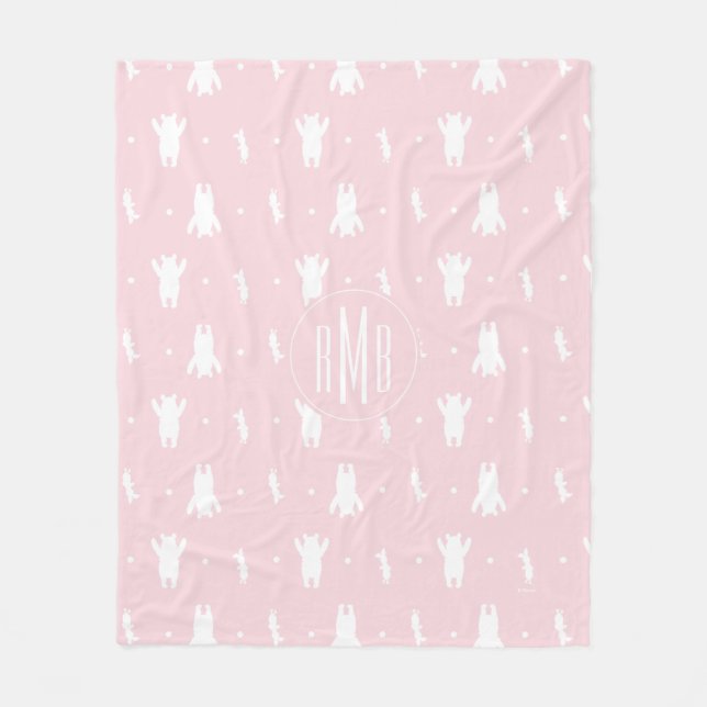 Winnie the Pooh | Pink Pastel Polka Dot Pattern Fleece Blanket (Front)