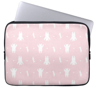 Winnie the Pooh   Pink Pastel Polka Dot Pattern Laptop Sleeve