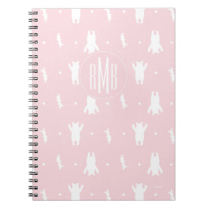 Winnie the Pooh Pink Pastel Polka Dot Pattern Notebook