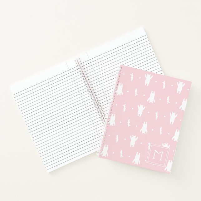 Winnie the Pooh | Pink Pastel Polka Dot Pattern Notebook (Inside)