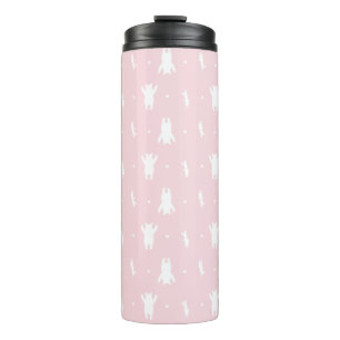 Winnie the Pooh   Pink Pastel Polka Dot Pattern Thermal Tumbler