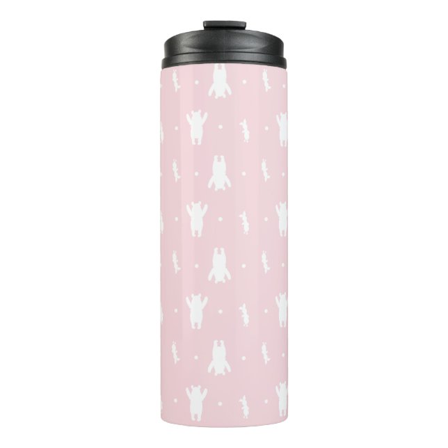 Winnie the Pooh | Pink Pastel Polka Dot Pattern Thermal Tumbler (Front)