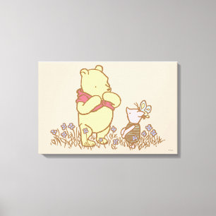 Winnie the Pooh   Pooh and Piglet in Field Classic Canvas Print