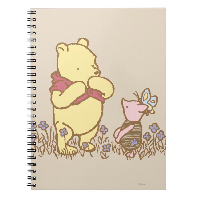 Winnie the Pooh | Pooh and Piglet in Field Classic Notebook (Front)