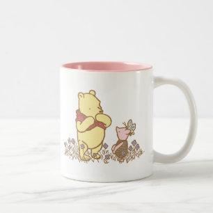 Winnie the Pooh   Pooh and Piglet in Field Classic Two-Tone Coffee Mug