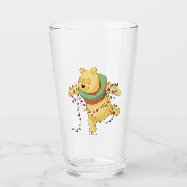 Winnie the Pooh | Pooh Christmas Lights Glass (Front)
