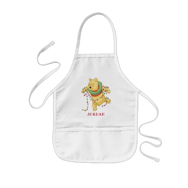 Winnie the Pooh | Pooh Christmas Lights Kids Apron (Front)