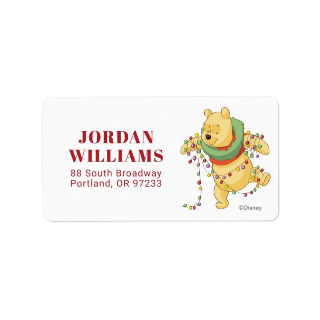 Winnie the Pooh | Pooh Christmas Lights Label (Front)