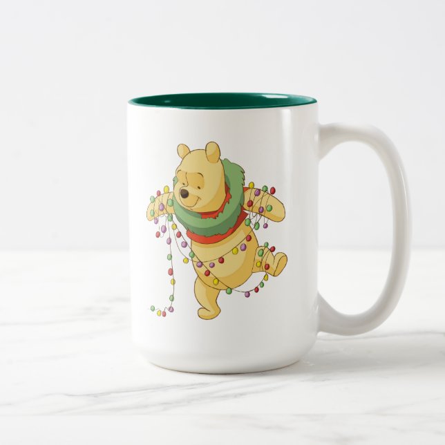Winnie the Pooh | Pooh Christmas Lights Two-Tone Coffee Mug (Right)