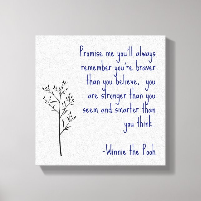 Winnie the Pooh Quote Canvas Art Inspirational Art (Front)