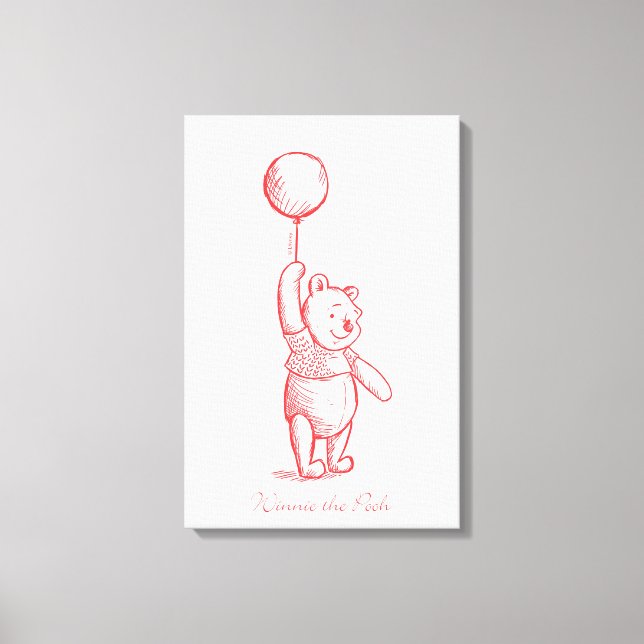 Winnie the Pooh Sketch Canvas Print (Front)