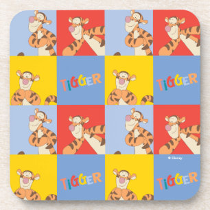 Winnie the Pooh Tigger Bright Mosaic Pattern Coaster