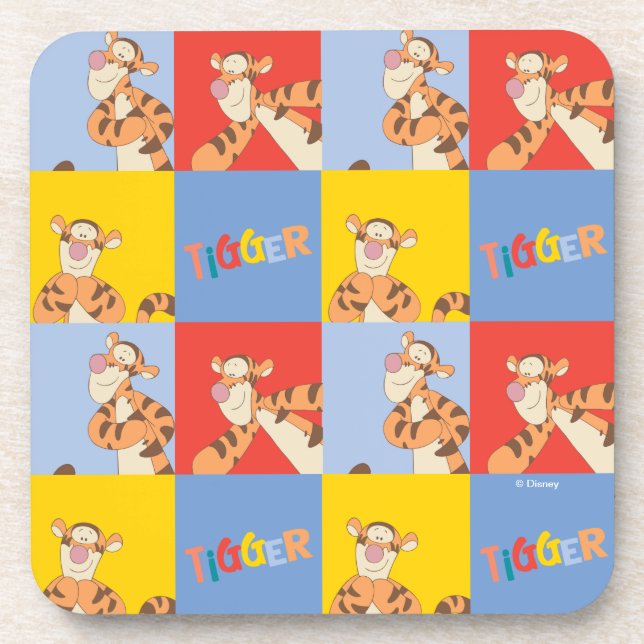 Winnie the Pooh | Tigger Bright Mosaic Pattern Coaster (Front)