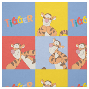 Winnie the Pooh   Tigger Bright Mosaic Pattern Fabric