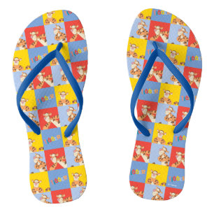 Winnie the Pooh   Tigger Bright Mosaic Pattern Flip Flops