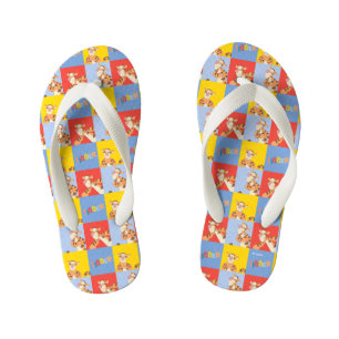 Winnie the Pooh   Tigger Bright Mosaic Pattern Kid's Flip Flops