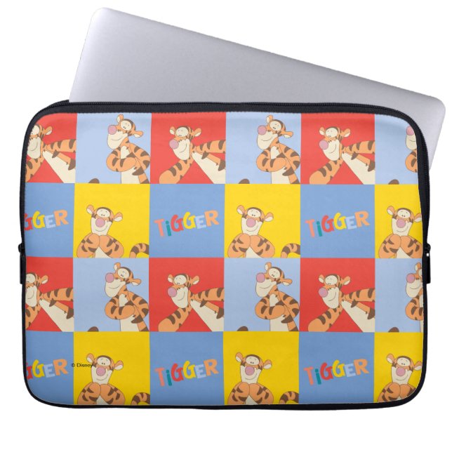 Winnie the Pooh | Tigger Bright Mosaic Pattern Laptop Sleeve (Front)