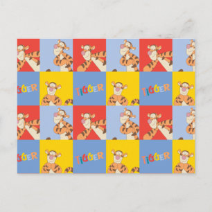 Winnie the Pooh   Tigger Bright Mosaic Pattern Postcard