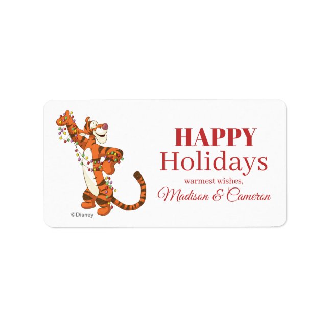 Winnie the Pooh | Tigger Christmas Lights Label (Front)