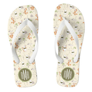 Winnie the Pooh   Tigger & Pooh Forest Pattern Flip Flops