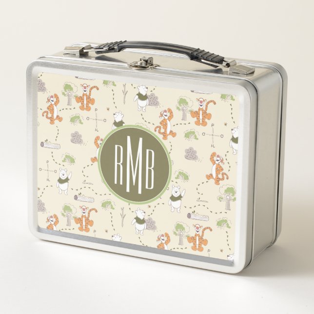 Winnie the Pooh | Tigger & Pooh Forest Pattern Metal Lunch Box (Front)