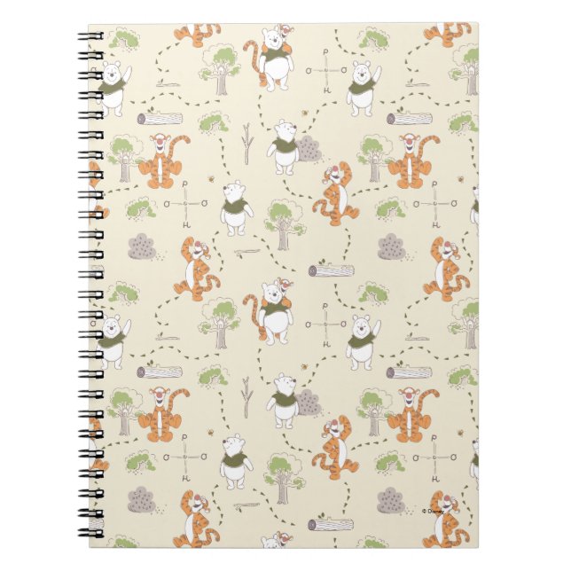 Winnie the Pooh | Tigger & Pooh Forest Pattern Notebook (Front)