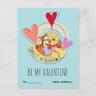 Winnie the Pooh & Tigger   Sweet 'N' Huggable Holiday Postcard