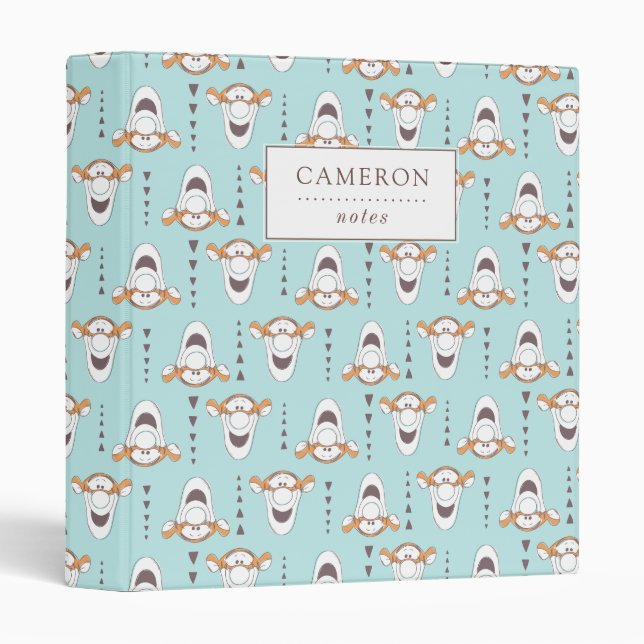 Winnie the Pooh | Tigger Triangle Pastel Pattern Binder (Front/Spine)