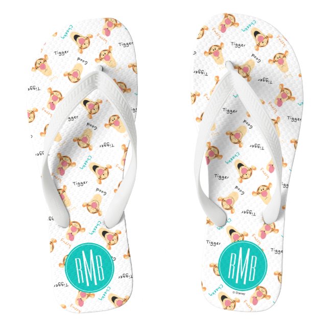 Winnie the Pooh | Tigger's Expressions Pattern Flip Flops (Footbed)
